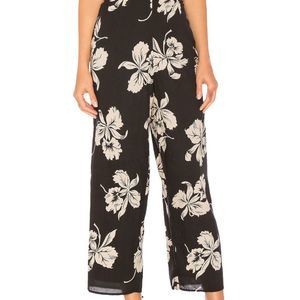 Floral Pants - Amuse Society Wide Leg Black and White flowers
